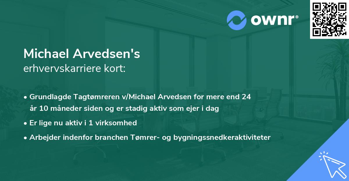 Michael Arvedsen's erhvervskarriere kort