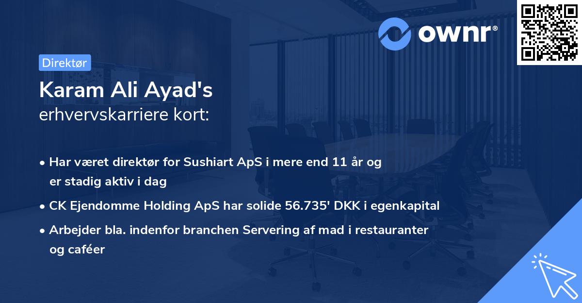 Karam Ali Ayad's erhvervskarriere kort