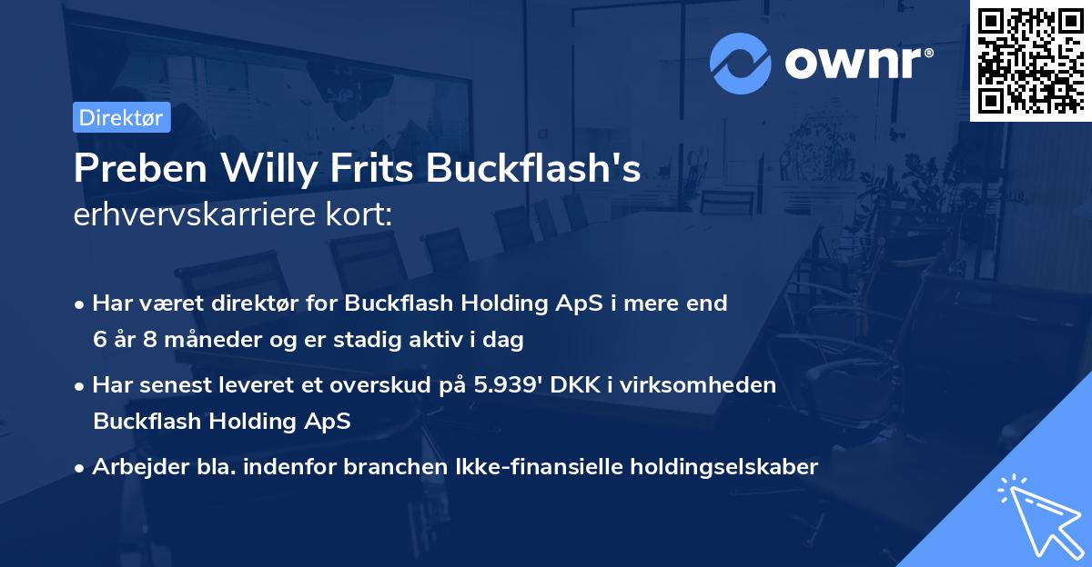 Preben Willy Frits Buckflash's erhvervskarriere kort