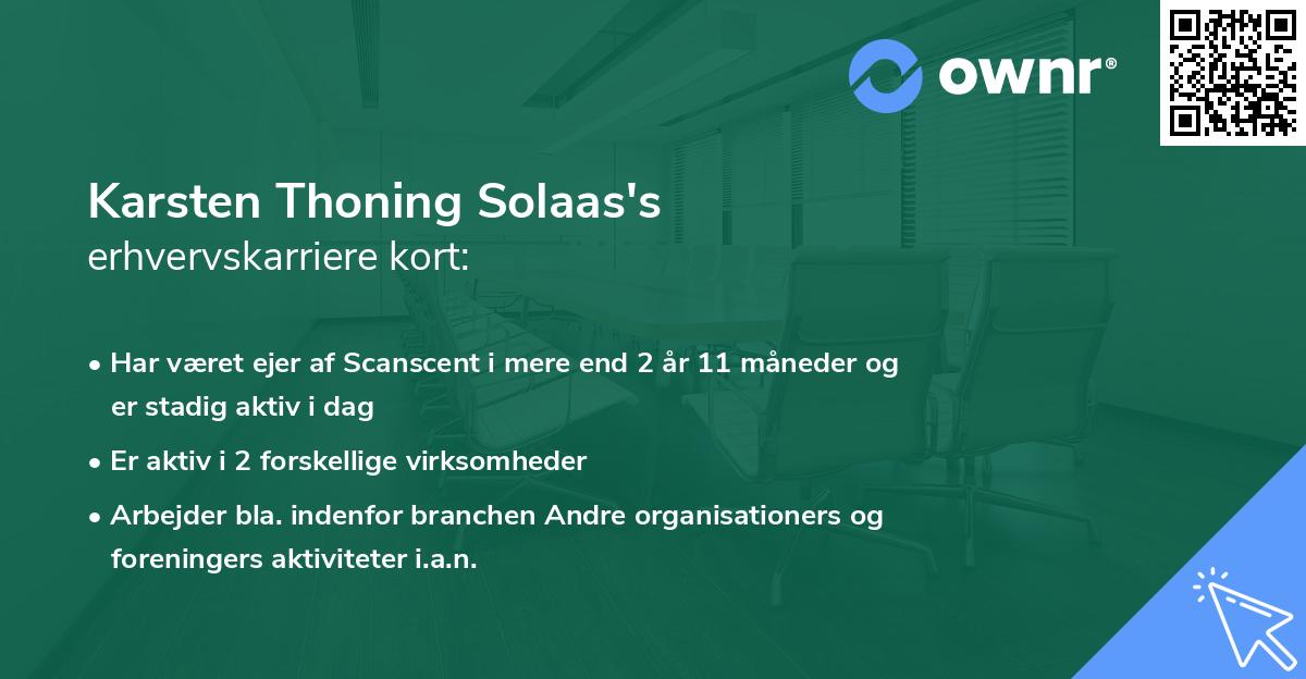 Karsten Thoning Solaas's erhvervskarriere kort