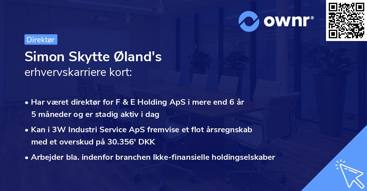Simon Skytte Øland's erhvervskarriere kort