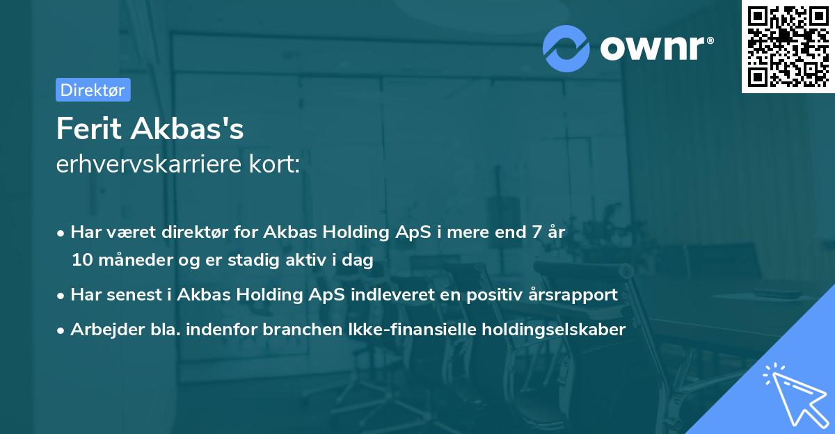 Ferit Akbas's erhvervskarriere kort