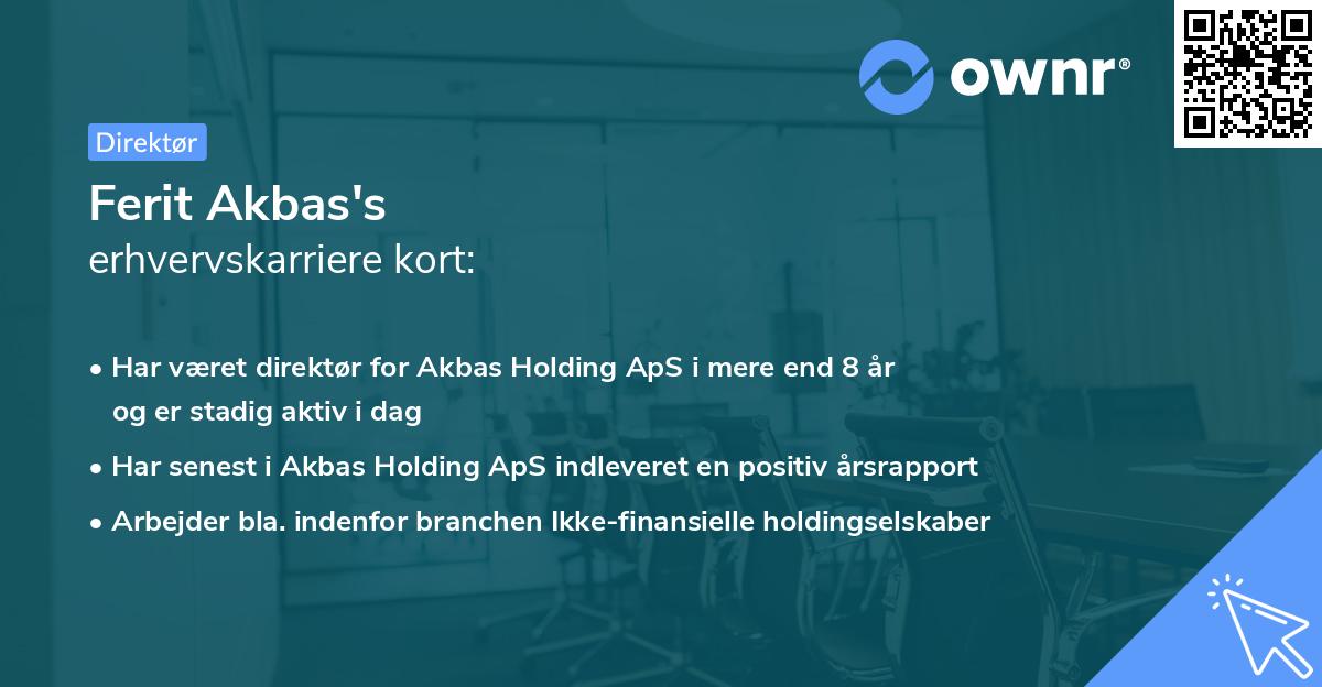 Ferit Akbas's erhvervskarriere kort