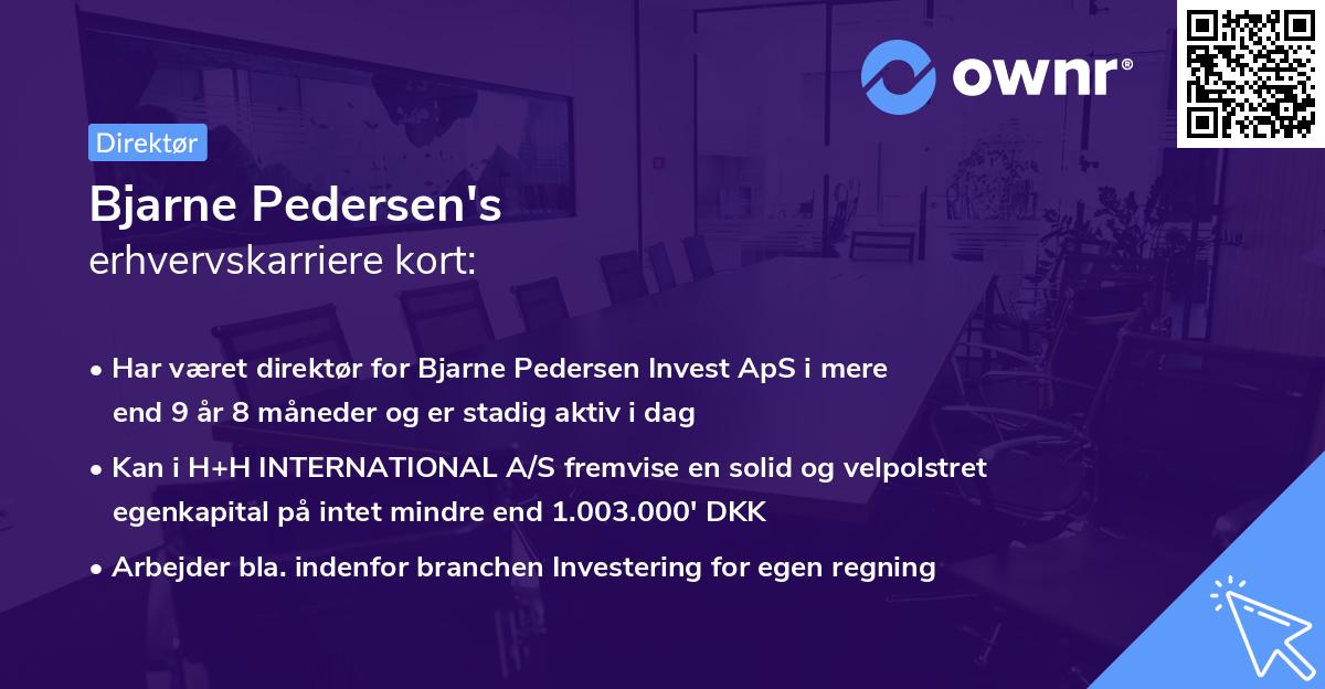 Bjarne Pedersen's erhvervskarriere kort