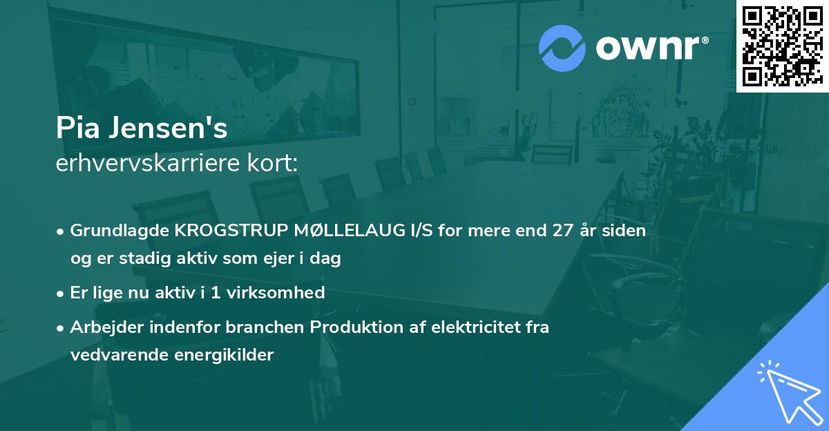 Pia Jensen's erhvervskarriere kort