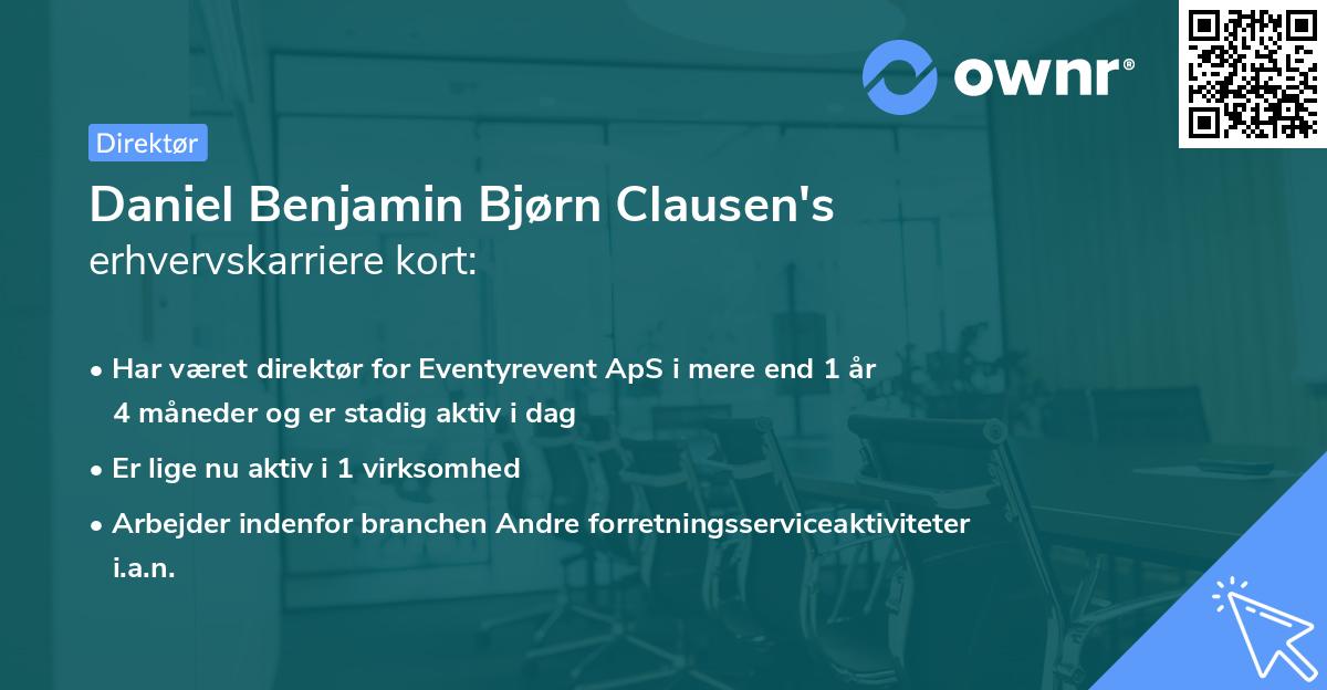 Daniel Benjamin Bjørn Clausen's erhvervskarriere kort