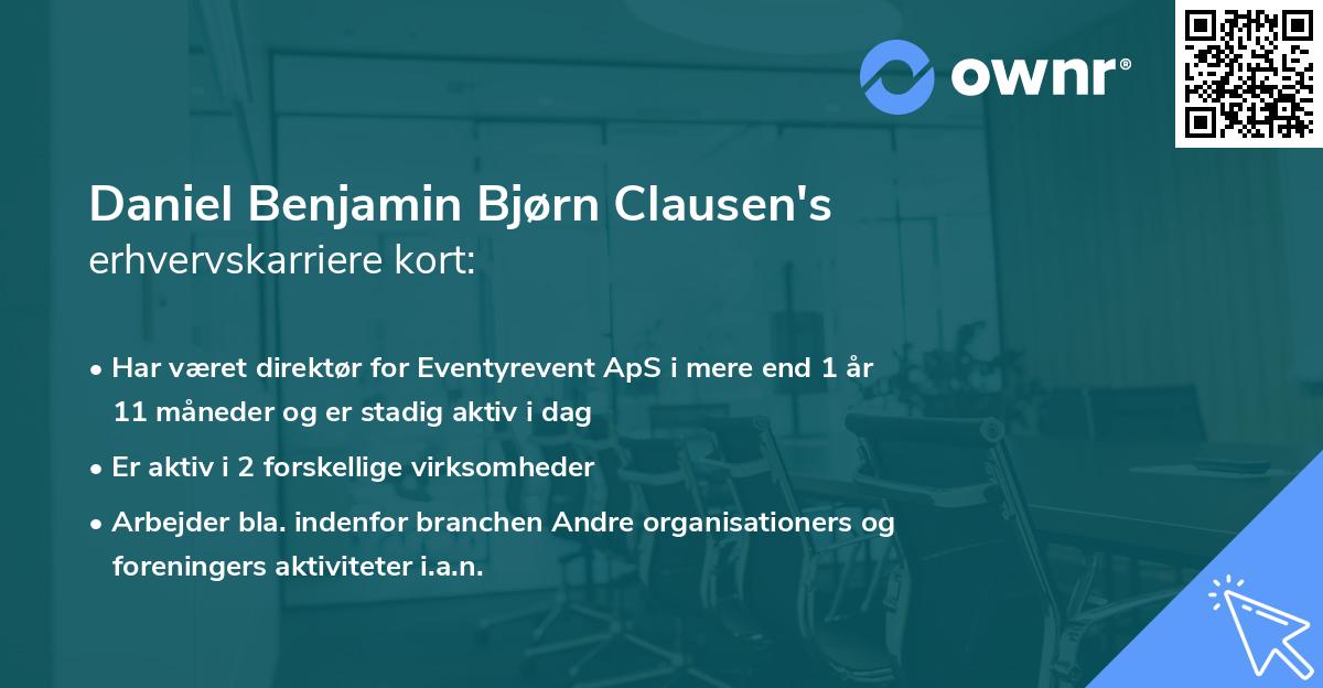 Daniel Benjamin Bjørn Clausen's erhvervskarriere kort
