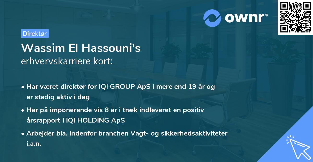 Wassim El Hassouni's erhvervskarriere kort