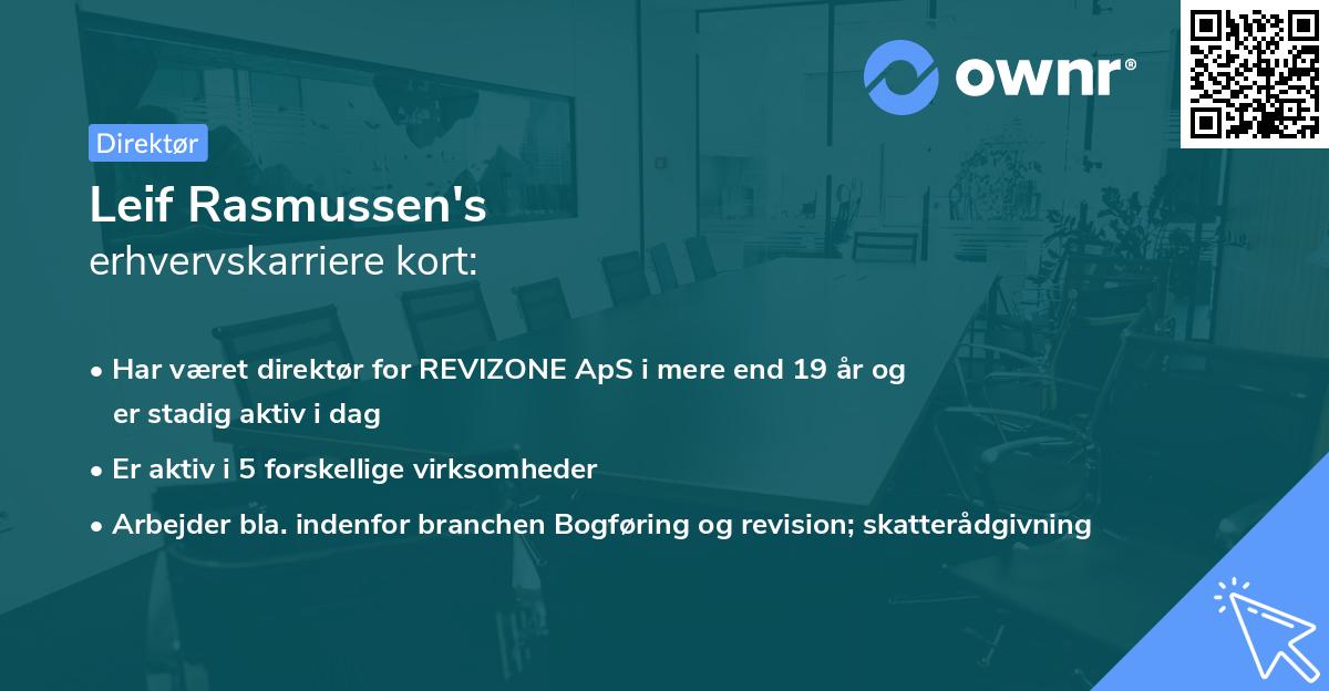 Leif Rasmussen's erhvervskarriere kort