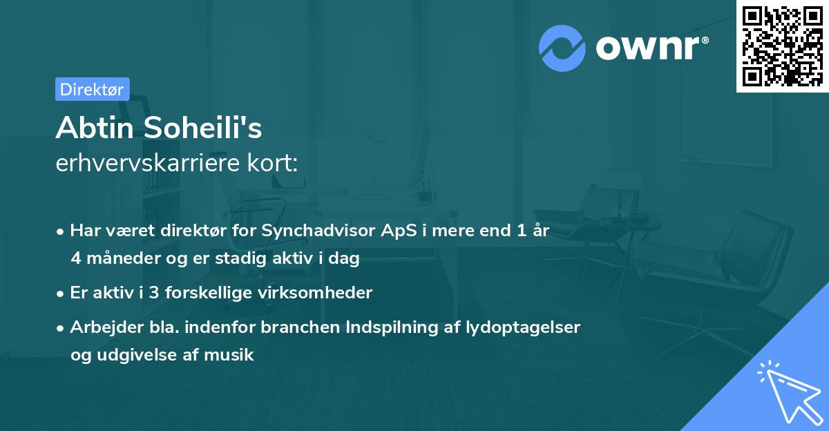 Abtin Soheili's erhvervskarriere kort