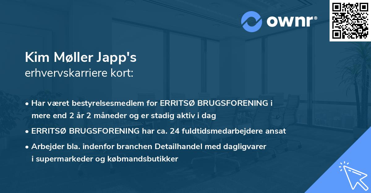 Kim Japp's erhvervskarriere kort