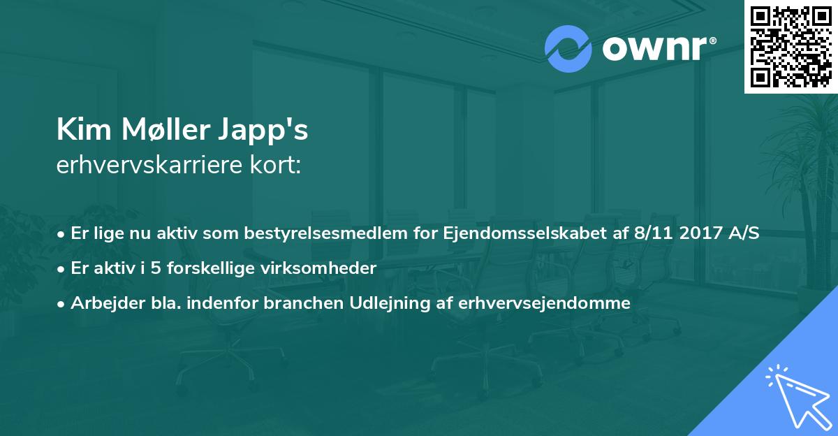 Kim Møller Japp's erhvervskarriere kort