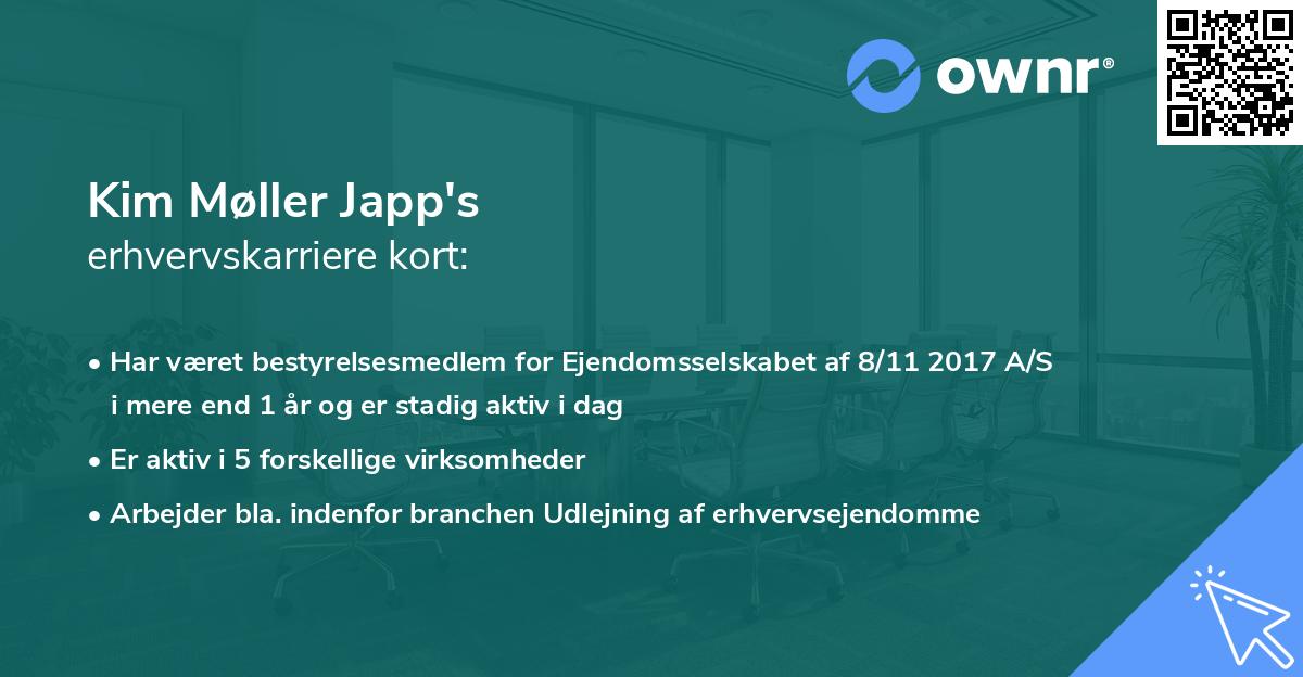 Kim Møller Japp's erhvervskarriere kort