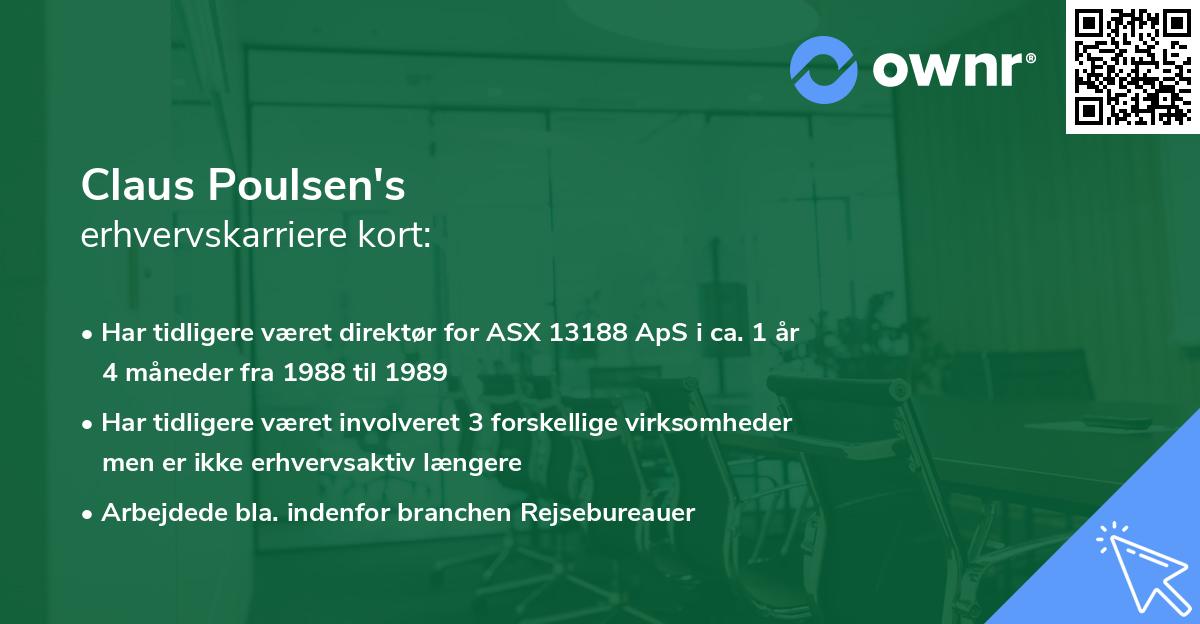 Claus Poulsen's erhvervskarriere kort