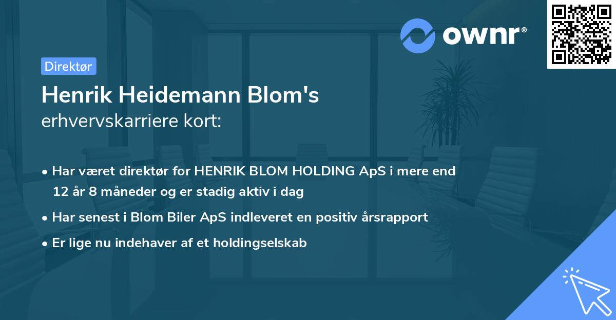 Henrik Heidemann Blom's erhvervskarriere kort