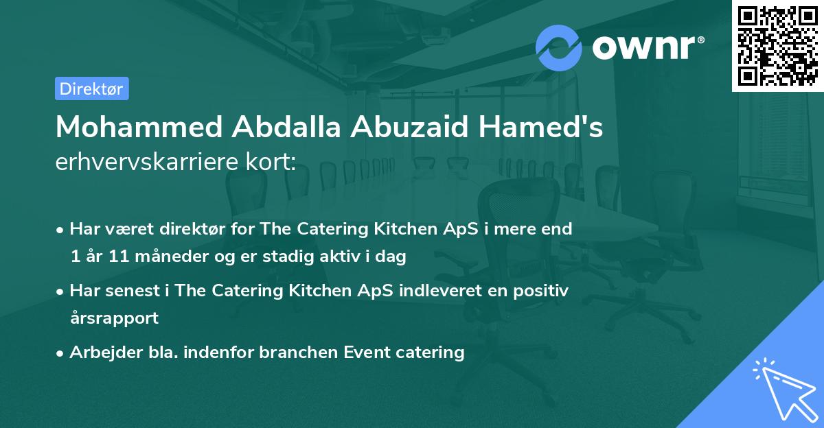 Mohammed Abdalla Abuzaid Hamed's erhvervskarriere kort