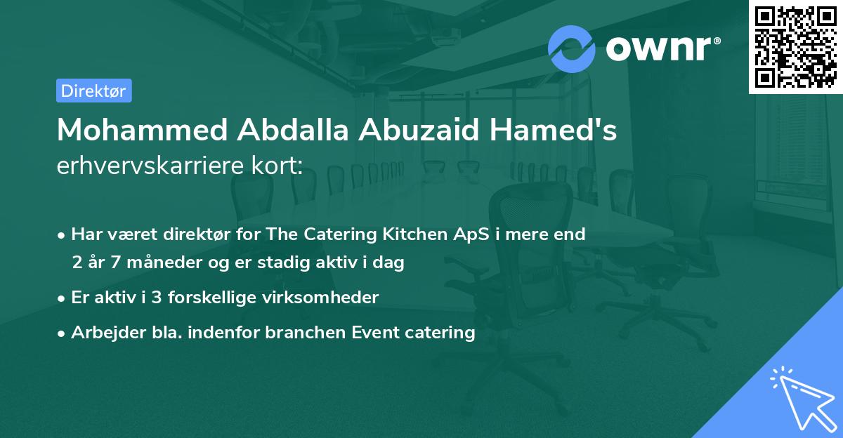 Mohammed Abdalla Abuzaid Hamed's erhvervskarriere kort