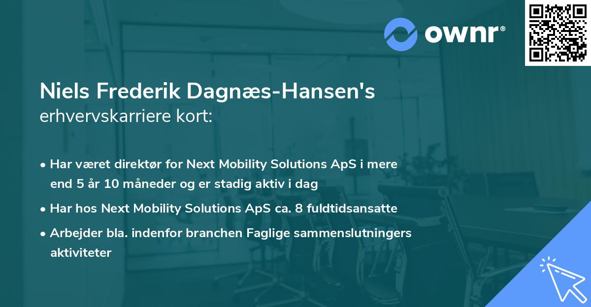 Niels Frederik Dagnæs-Hansen's erhvervskarriere kort