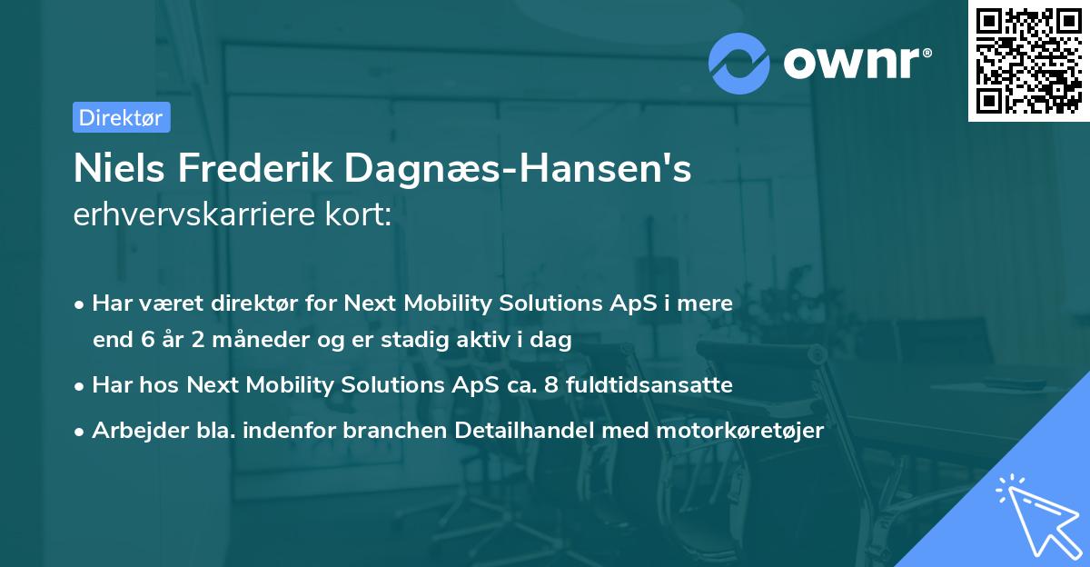 Niels Frederik Dagnæs-Hansen's erhvervskarriere kort