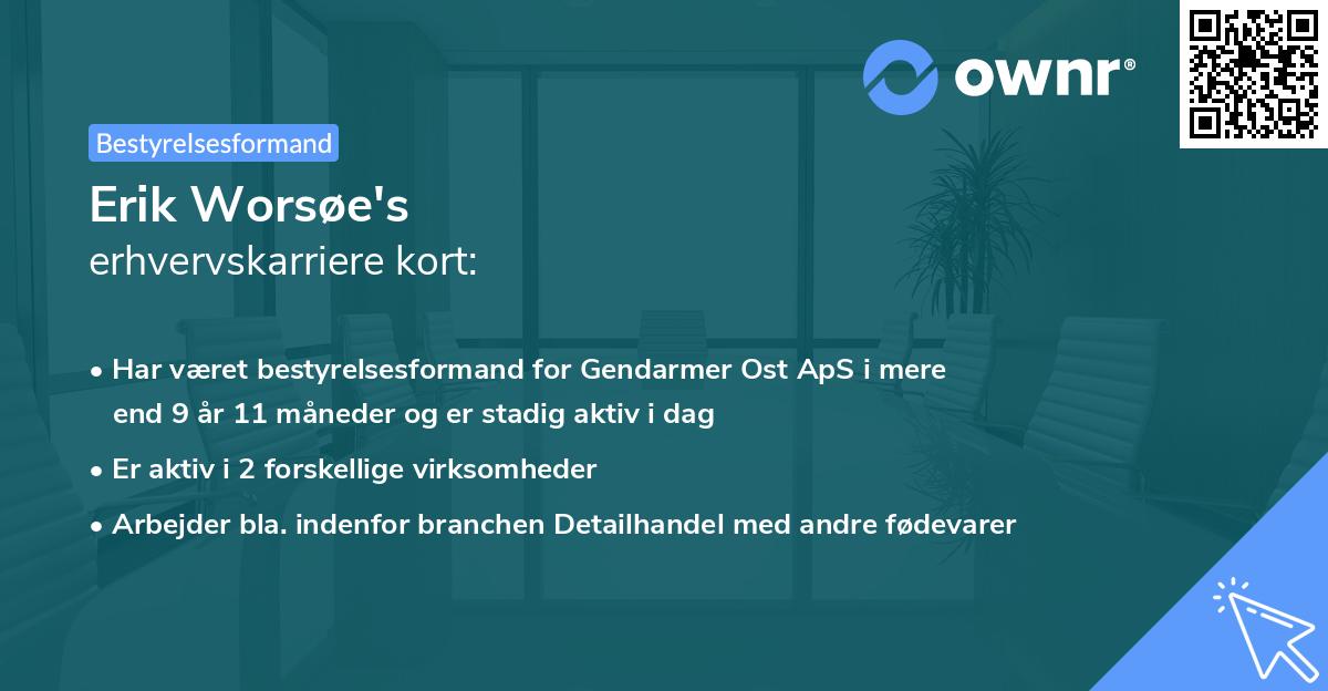 Erik Worsøe's erhvervskarriere kort