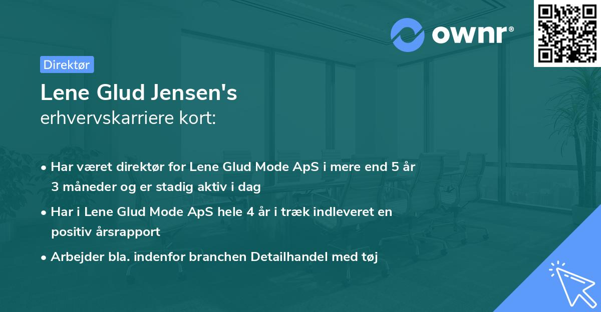 Lene Glud Jensen's erhvervskarriere kort