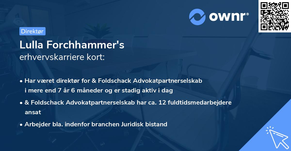 Lulla Forchhammer's erhvervskarriere kort