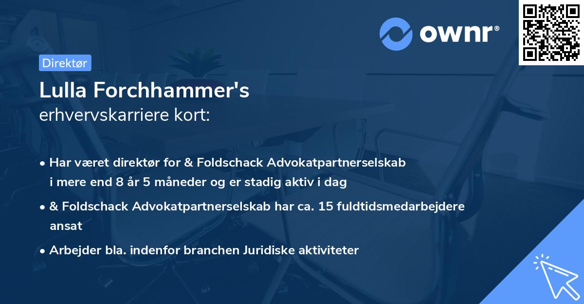 Lulla Forchhammer's erhvervskarriere kort