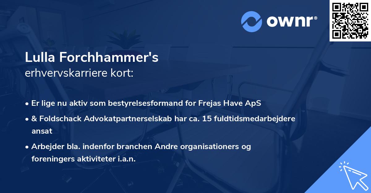 Lulla Forchhammer's erhvervskarriere kort