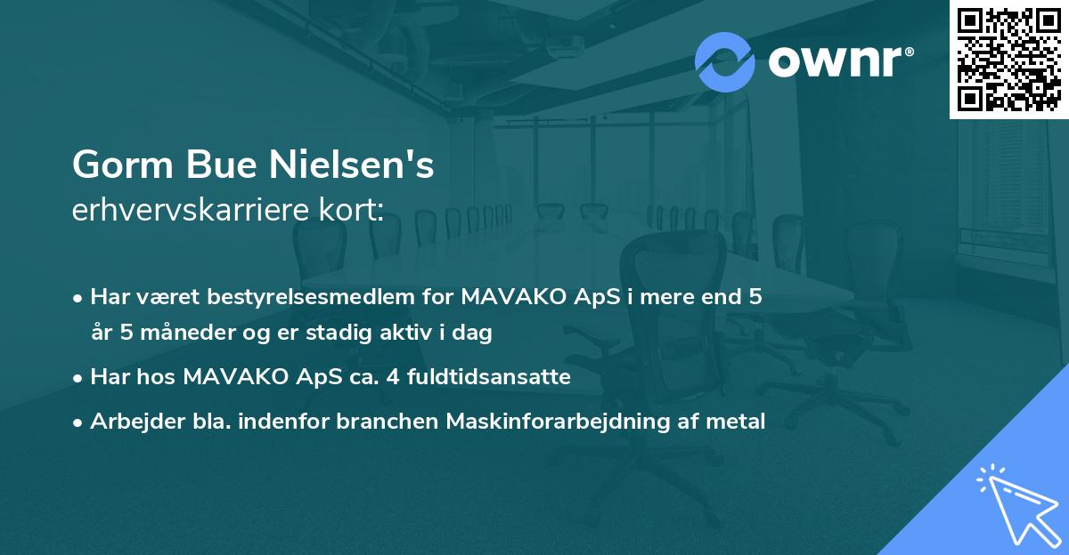 Gorm Bue Nielsen's erhvervskarriere kort