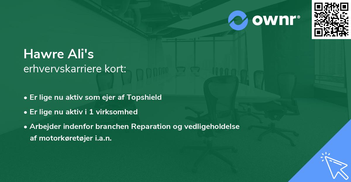 Hawre Ali's erhvervskarriere kort