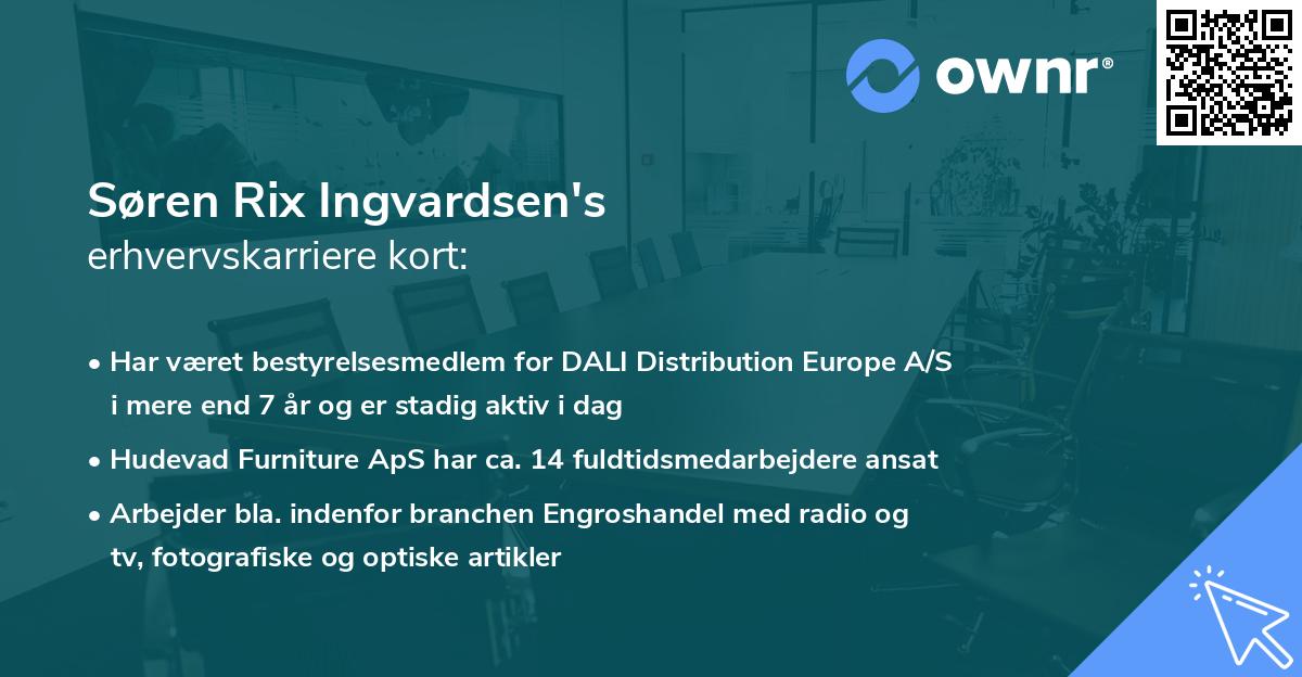 Søren Rix Ingvardsen's erhvervskarriere kort