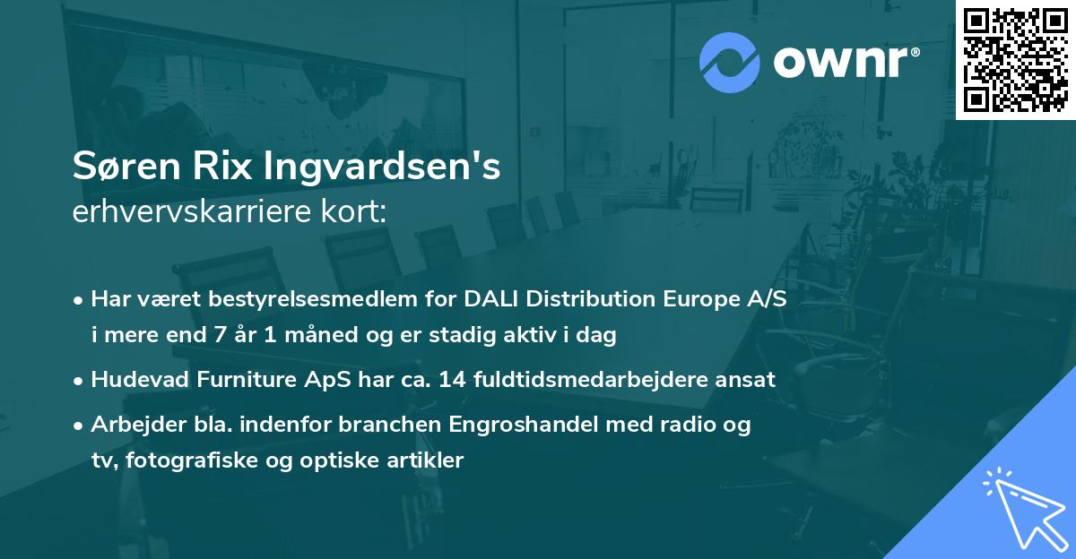 Søren Rix Ingvardsen's erhvervskarriere kort