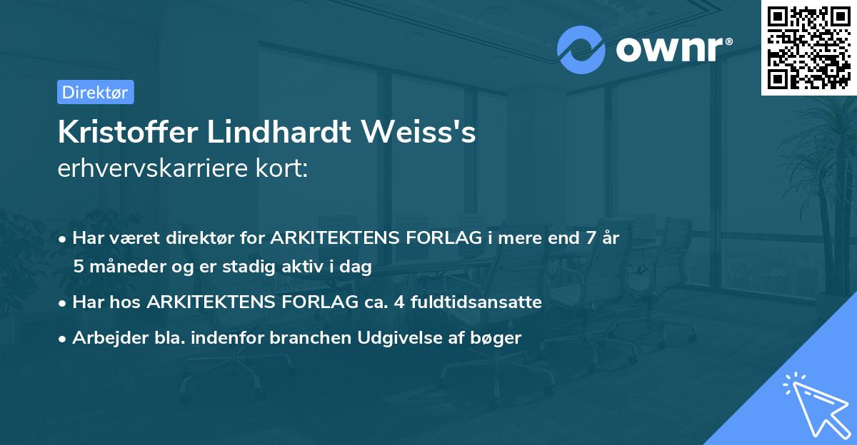 Kristoffer Lindhardt Weiss's erhvervskarriere kort