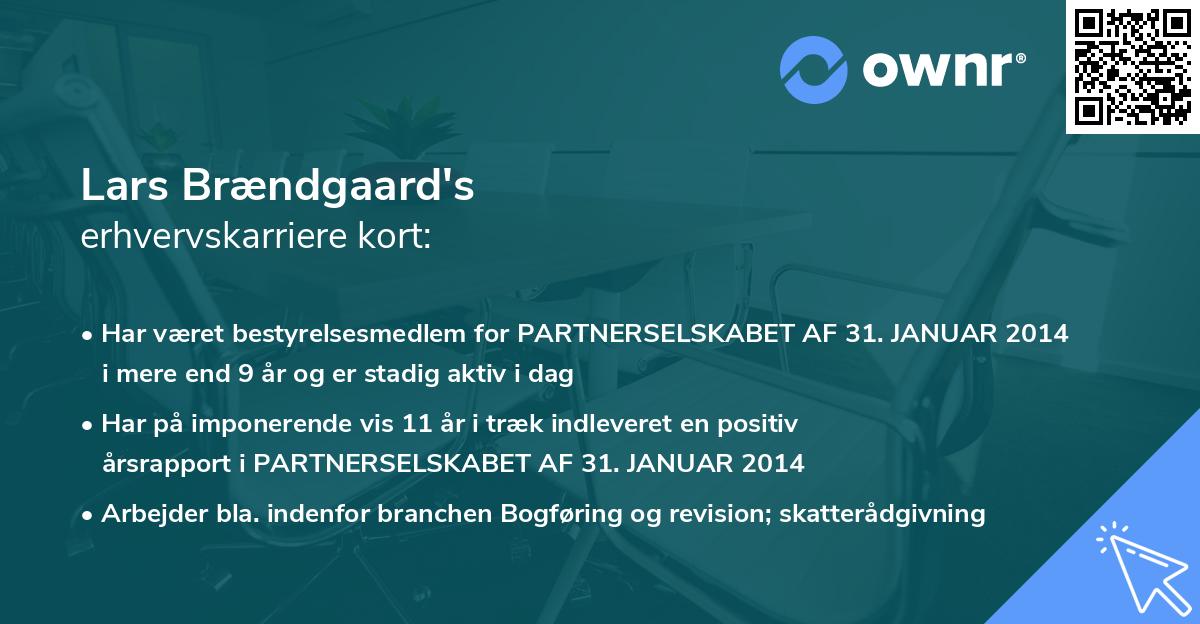 Lars Brændgaard's erhvervskarriere kort
