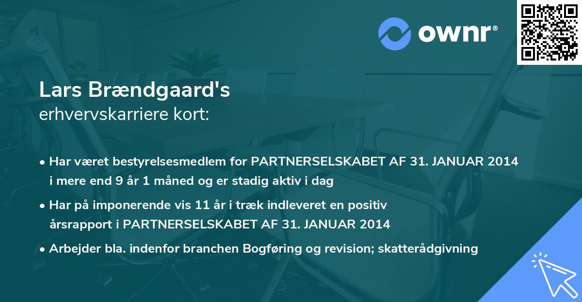 Lars Brændgaard's erhvervskarriere kort
