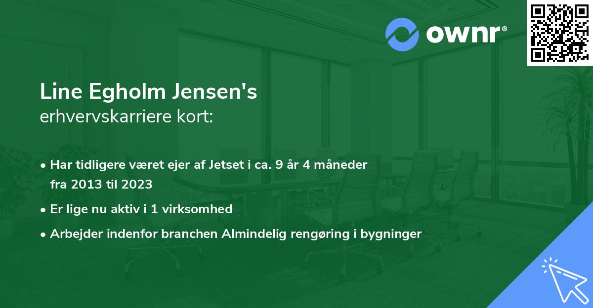 Line Egholm Jensen's erhvervskarriere kort