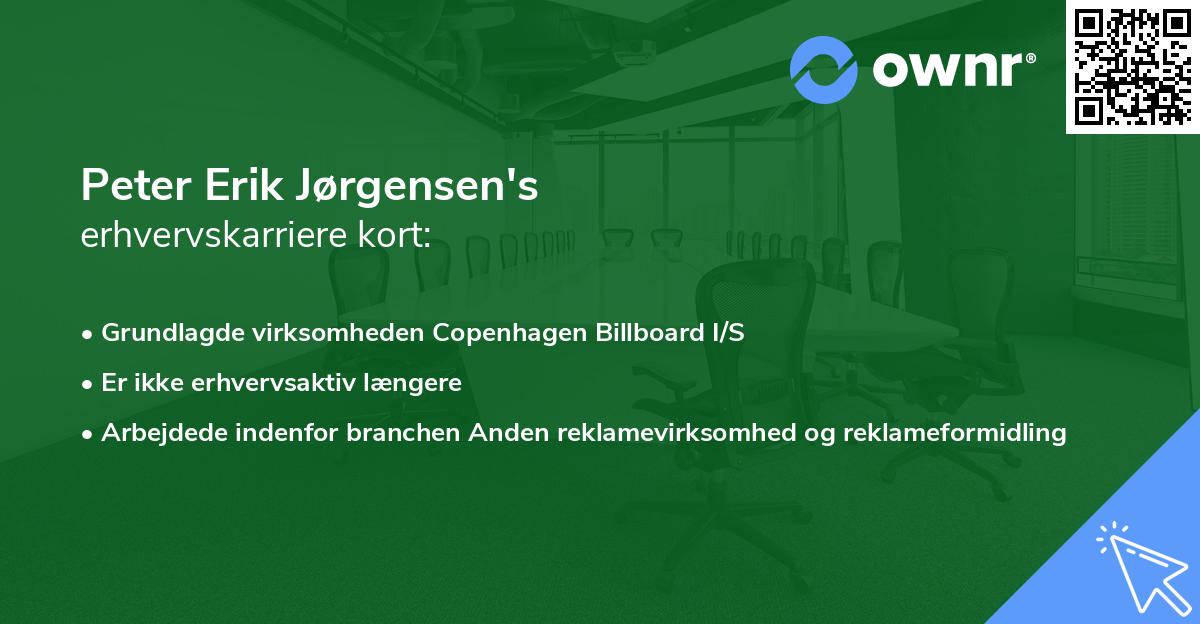 Peter Erik Jørgensen's erhvervskarriere kort