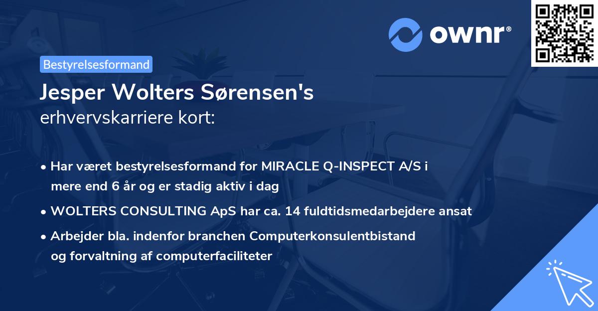 Jesper Wolters Sørensen's erhvervskarriere kort