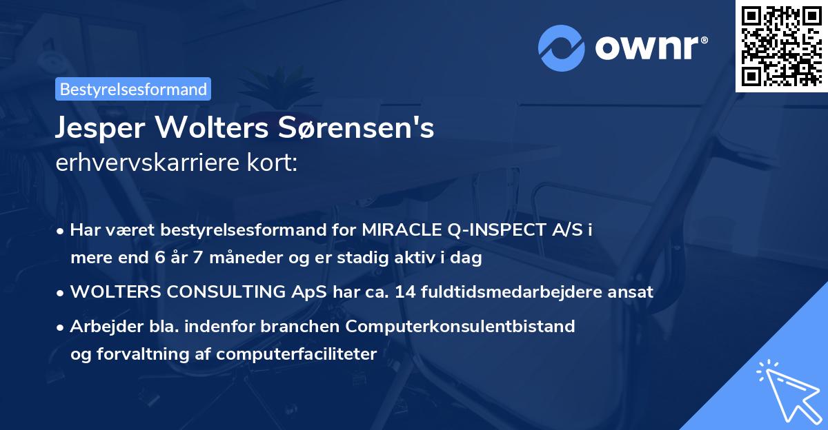 Jesper Wolters Sørensen's erhvervskarriere kort