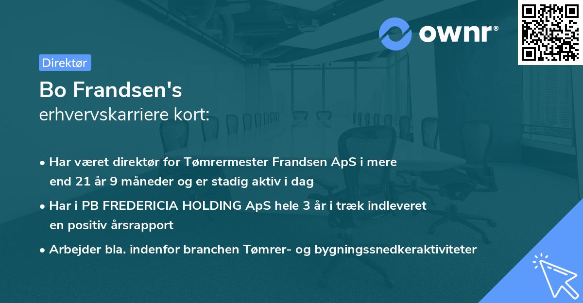 Bo Frandsen's erhvervskarriere kort