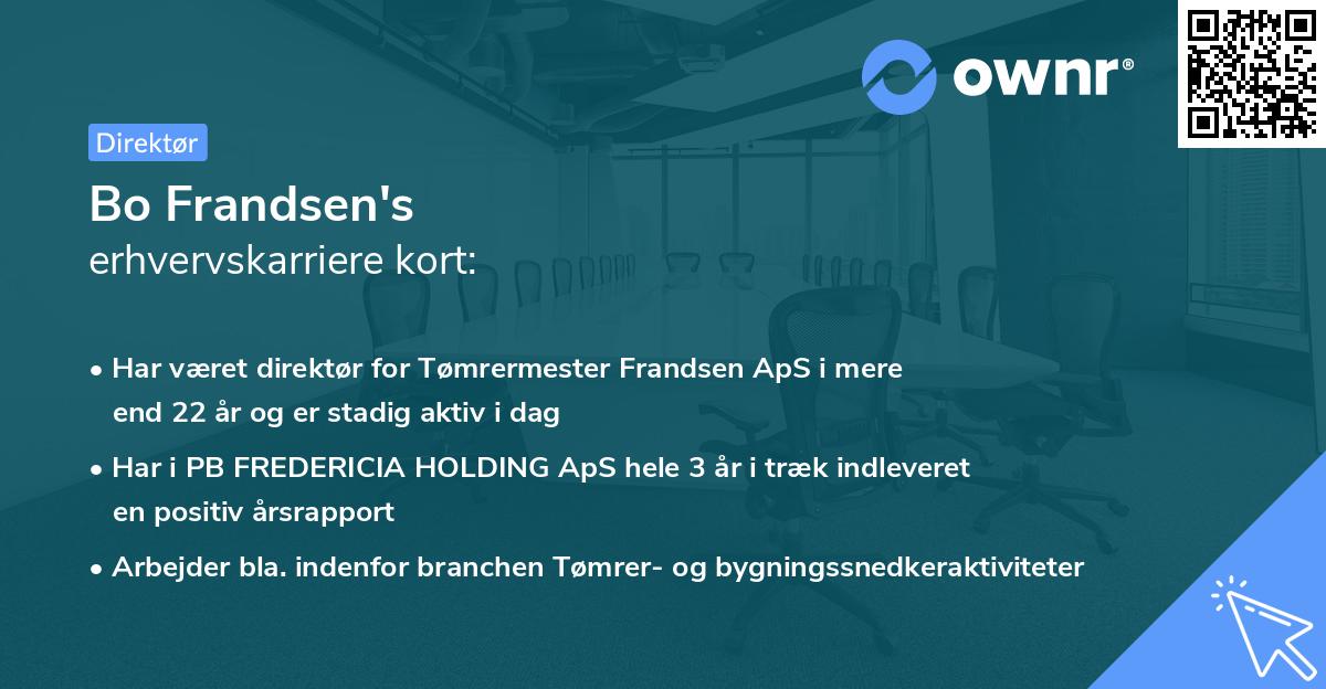 Bo Frandsen's erhvervskarriere kort