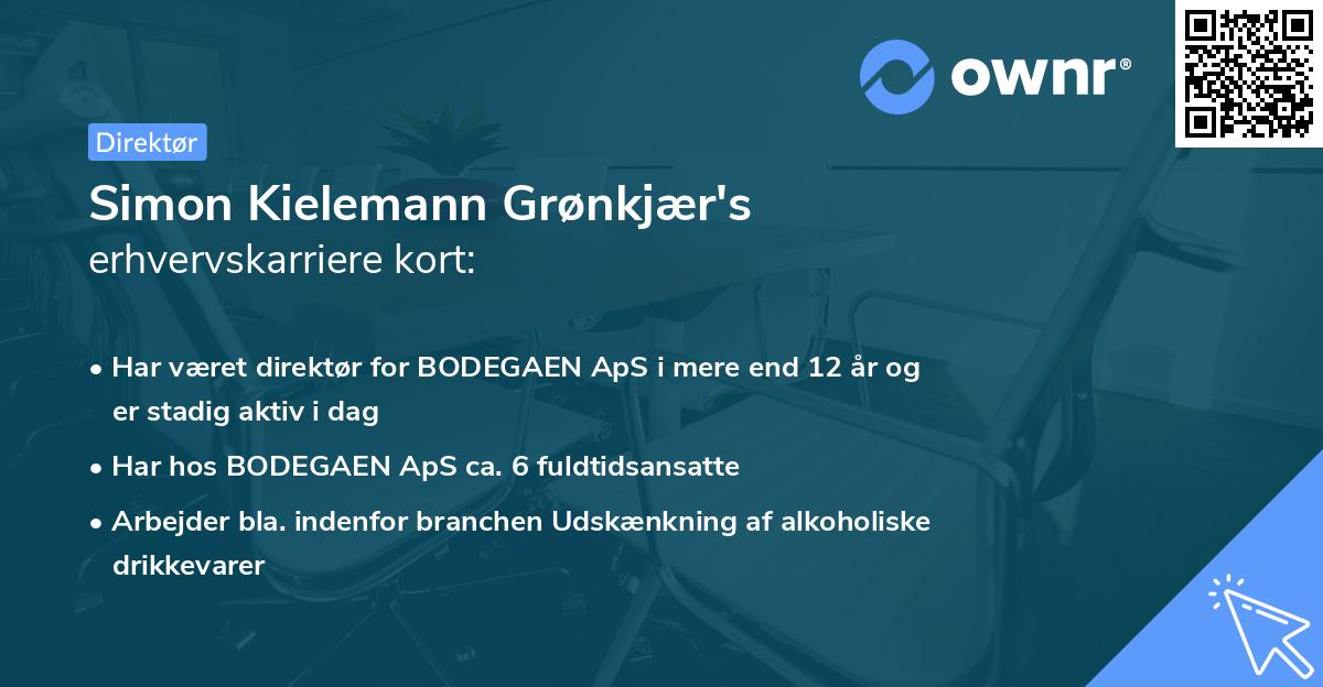 Simon Kielemann Grønkjær's erhvervskarriere kort