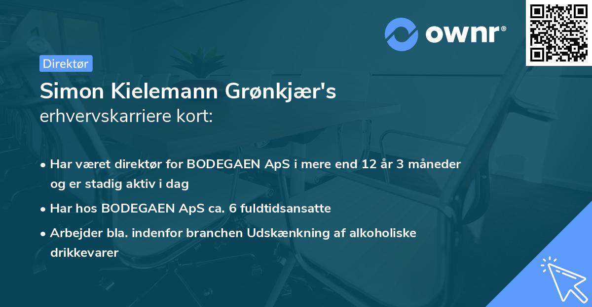 Simon Kielemann Grønkjær's erhvervskarriere kort