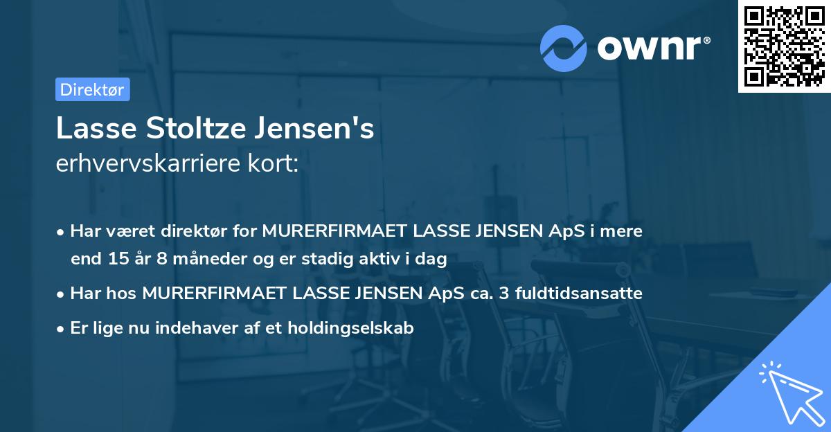 Lasse Stoltze Jensen's erhvervskarriere kort