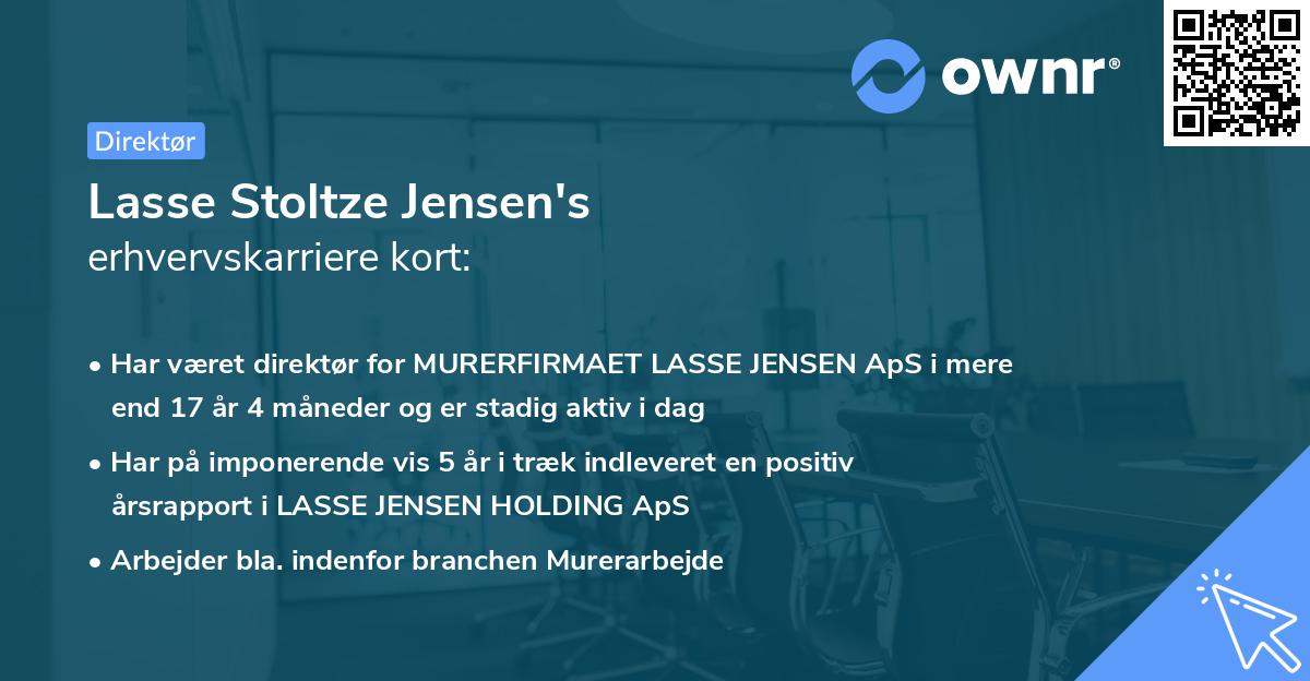 Lasse Stoltze Jensen's erhvervskarriere kort
