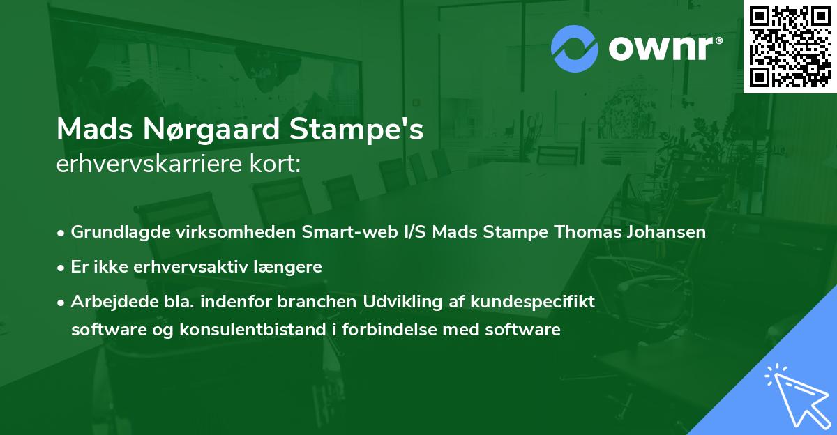 Mads Nørgaard Stampe's erhvervskarriere kort