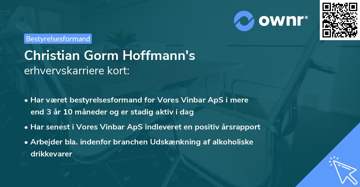 Christian Gorm Hoffmann's erhvervskarriere kort