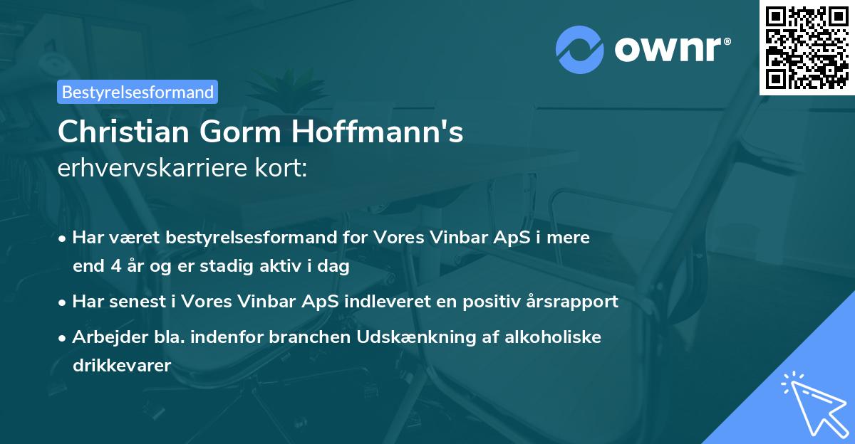 Christian Gorm Hoffmann's erhvervskarriere kort