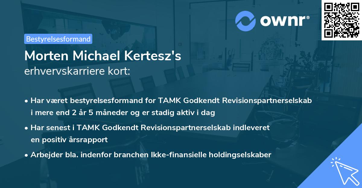 Morten Michael Kertesz's erhvervskarriere kort