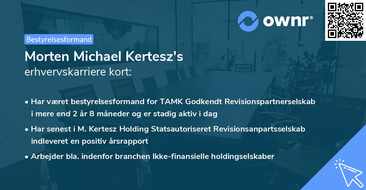 Morten Michael Kertesz's erhvervskarriere kort